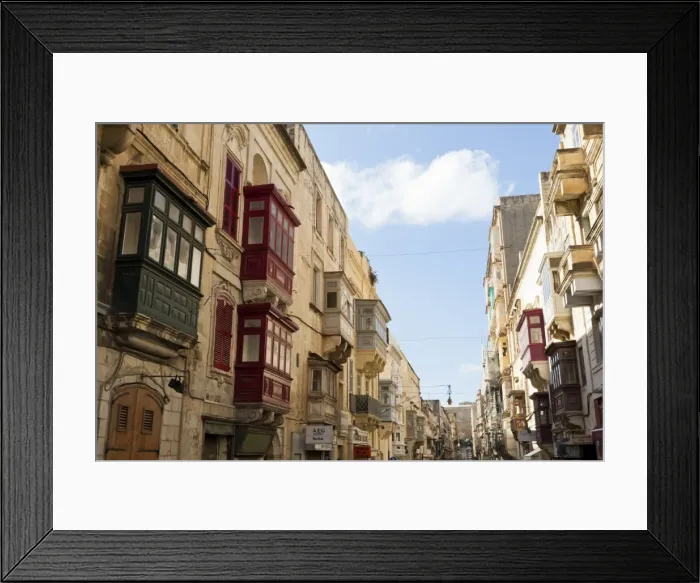 Framed Print : Maltese balconies in the old town, Valletta, Malta, Europe Framed Print : Maltese balconies in the old town, Valletta, Malta, Europe
