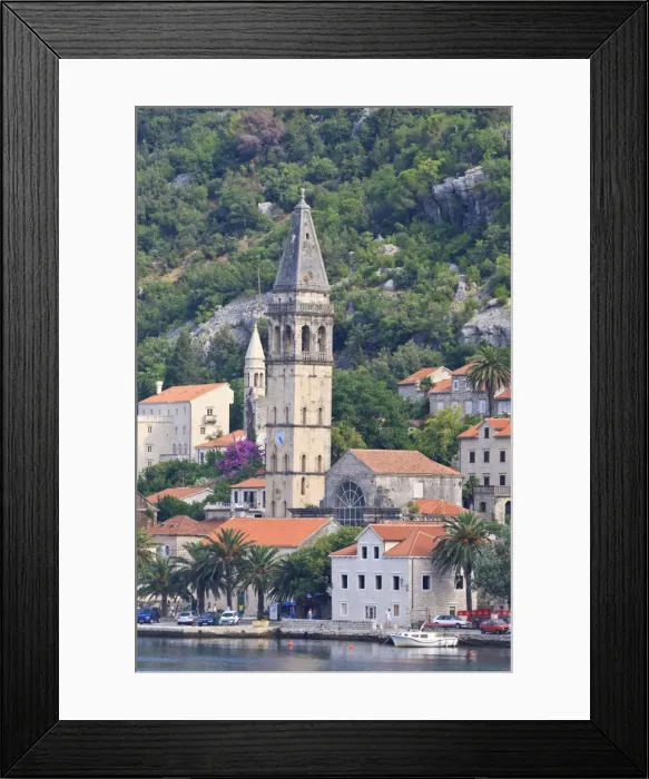 Framed Print : Churches of Our Lady of the Rosary and St. Nicholas, early morning, Perast, Bay of Kotor, UNESCO World Heritage Site, Montenegro, Europe Framed Print : Churches of Our Lady of the Rosary and St. Nicholas, early morning, Perast, Bay of Kotor, UNESCO World Heritage Site, Montenegro, Europe