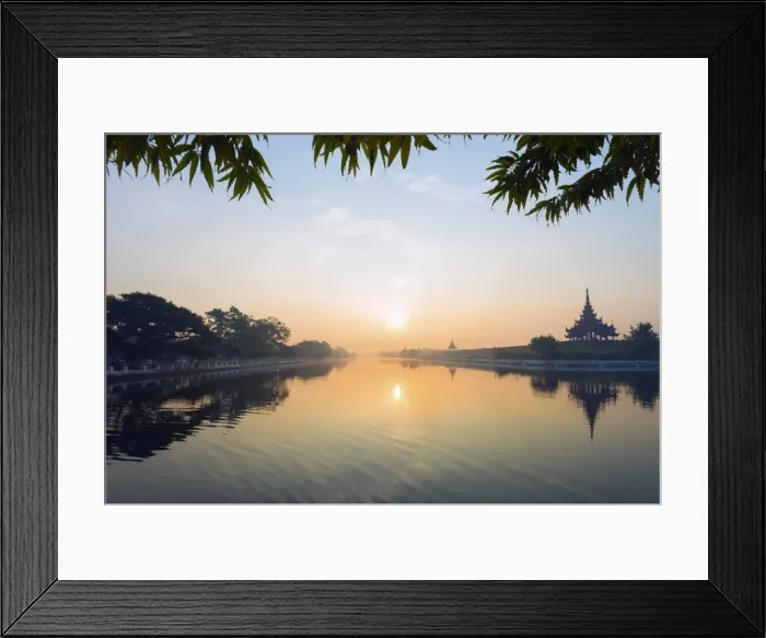 Framed Print : Mandalay Palace at sunrise, Mandalay, Myanmar (Burma), Asia Framed Print : Mandalay Palace at sunrise, Mandalay, Myanmar (Burma), Asia