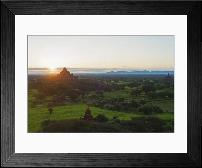 Framed Print : Temples on Bagan plain at sunrise, Bagan (Pagan), Myanmar (Burma), Asia Framed Print : Temples on Bagan plain at sunrise, Bagan (Pagan), Myanmar (Burma), Asia