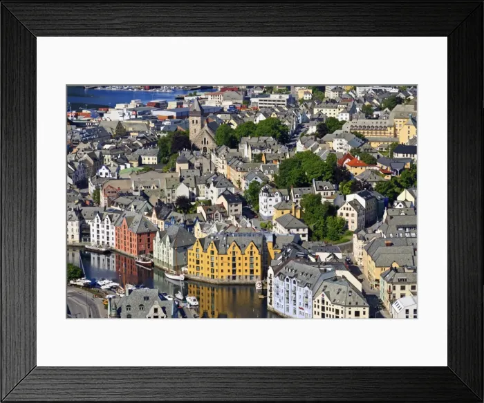 Framed Print : View from Aksla hill over the Art Nouveau buildings of Alesund, More og Romsdal, Norway, Scandinavia, Europe Framed Print : View from Aksla hill over the Art Nouveau buildings of Alesund, More og Romsdal, Norway, Scandinavia, Europe