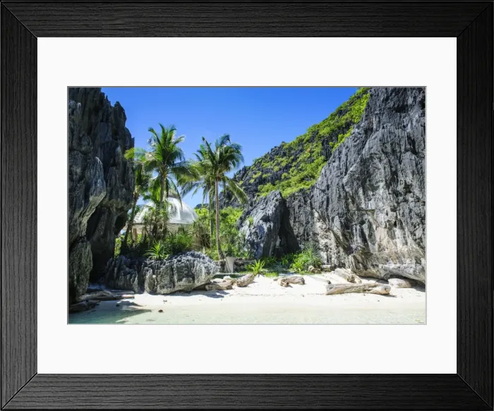 Framed Print : Little white beach and crystal clear water in the Bacuit archipelago, Palawan, Philippines, Southeast Asia, Asia Framed Print : Little white beach and crystal clear water in the Bacuit archipelago, Palawan, Philippines, Southeast Asia, Asia