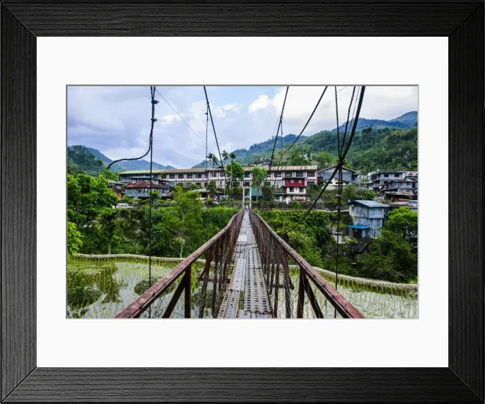 Framed Print : Huge hanging bridge in Banaue, Northern Luzon, Philippines, Southeast Asia, Asia Framed Print : Huge hanging bridge in Banaue, Northern Luzon, Philippines, Southeast Asia, Asia
