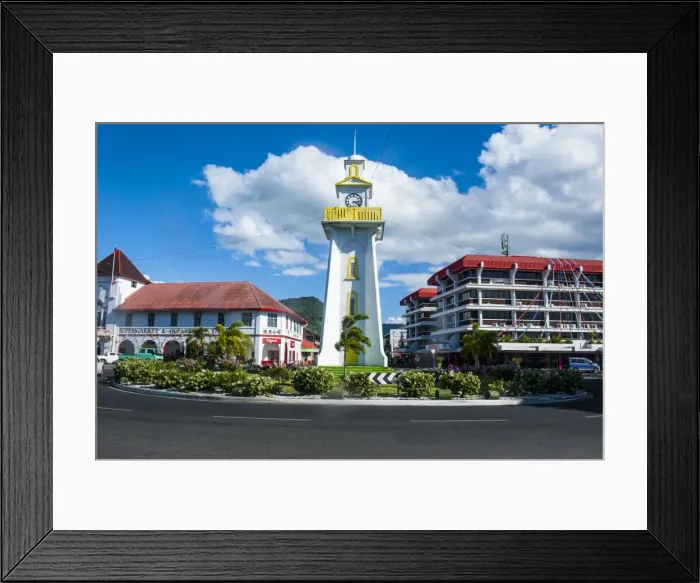 Framed Print : Clock tower in downtown Apia, Upolu, Samoa, South Pacific, Pacific
