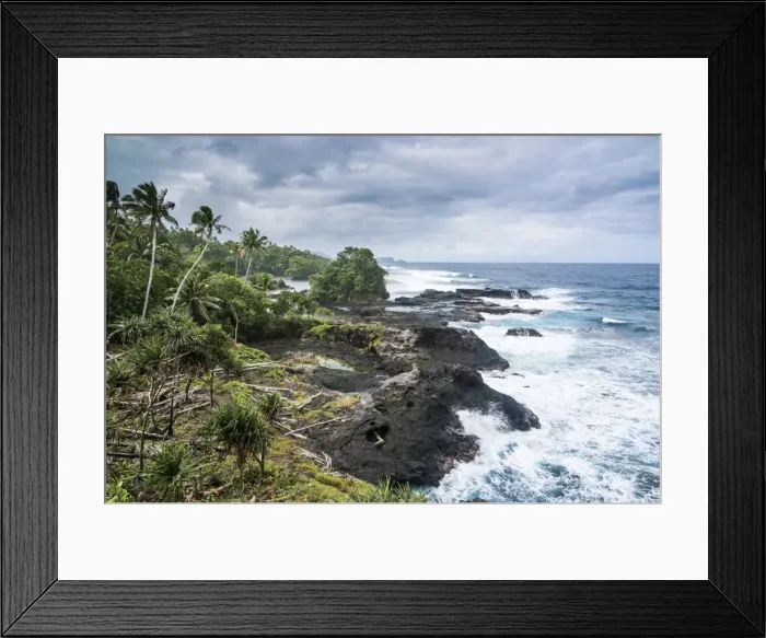 Framed Print : Wild rocky coast of Upolu, Samoa, South Pacific, Pacific Framed Print : Wild rocky coast of Upolu, Samoa, South Pacific, Pacific