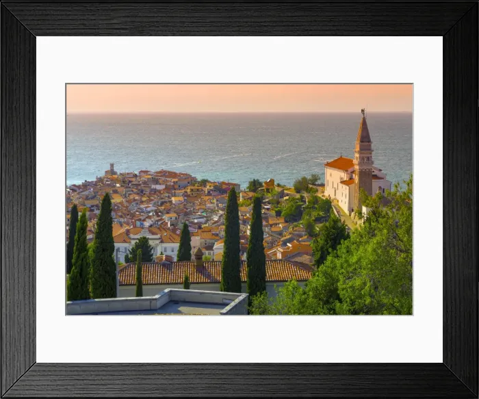 Framed Print : Old Town view with Church of St. George (Cerkev sv. Jurija), Piran, Primorska, Slovenian Istria, Slovenia, Europe Framed Print : Old Town view with Church of St. George (Cerkev sv. Jurija), Piran, Primorska, Slovenian Istria, Slovenia, Europe