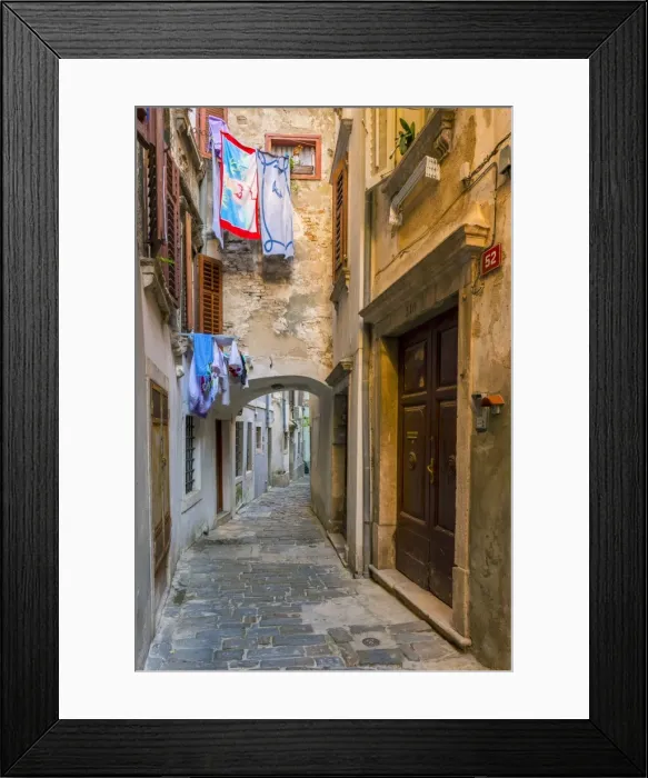 Framed Print : Alleyway, Old Town, Piran, Primorska, Slovenian Istria, Slovenia, Europe Framed Print : Alleyway, Old Town, Piran, Primorska, Slovenian Istria, Slovenia, Europe