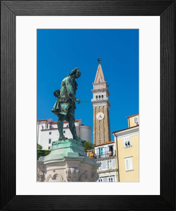 Framed Print : Church of St. George and Giuseppe Tartini statue, Tartinijev trg (Tartini Square), Old Town, Piran, Primorska, Slovenian Istria, Slovenia, Europe Framed Print : Church of St. George and Giuseppe Tartini statue, Tartinijev trg (Tartini Square), Old Town, Piran, Primorska, Slovenian Istria, Slovenia, Europe