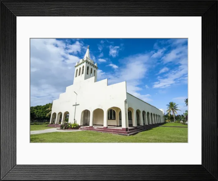Framed Print : White Christian church in Haapai, Haapai Islands, Tonga, South Pacific, Pacific Framed Print : White Christian church in Haapai, Haapai Islands, Tonga, South Pacific, Pacific