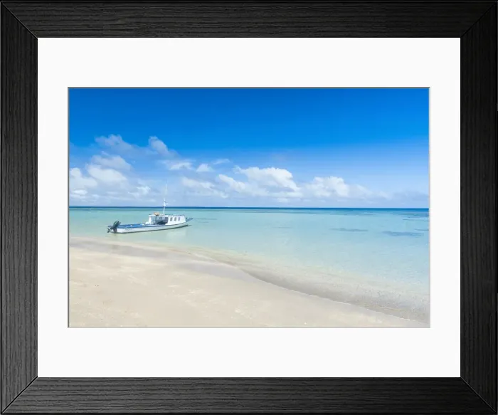 Framed Print : Little boat anchoring on a little islet in Haapai, Haapai Islands, Tonga, South Pacific, Pacific Framed Print : Little boat anchoring on a little islet in Haapai, Haapai Islands, Tonga, South Pacific, Pacific