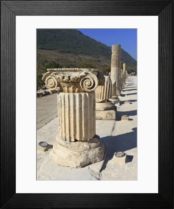 Framed Print : Ionic column, ancient Ephesus, near Kusadasi, Anatolia, Turkey, Asia Minor, Eurasia Framed Print : Ionic column, ancient Ephesus, near Kusadasi, Anatolia, Turkey, Asia Minor, Eurasia