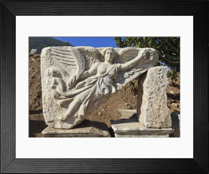 Framed Print : Relief of Nike, winged goddess of victory, Roman ruins of ancient Ephesus, near Kusadasi, Anatolia, Turkey, Asia Minor, Eurasia Framed Print : Relief of Nike, winged goddess of victory, Roman ruins of ancient Ephesus, near Kusadasi, Anatolia, Turkey, Asia Minor, Eurasia
