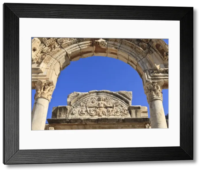 Framed Print : Detail of the Temple of Hadrian, Roman ruins of ancient Ephesus, near Kusadasi, Anatolia, Turkey, Asia Minor, Eurasia Framed Print : Detail of the Temple of Hadrian, Roman ruins of ancient Ephesus, near Kusadasi, Anatolia, Turkey, Asia Minor, Eurasia