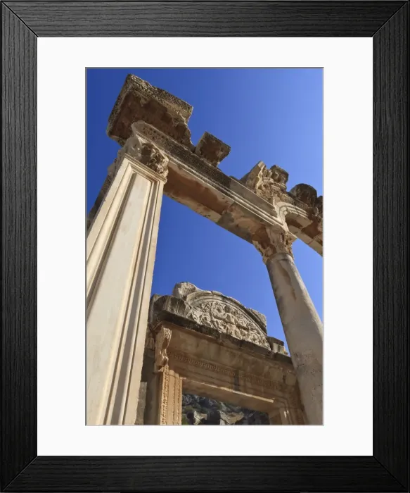 Framed Print : Detail of the Temple of Hadrian, Roman ruins of ancient Ephesus, near Kusadasi, Anatolia, Turkey, Asia Minor, Eurasia Framed Print : Detail of the Temple of Hadrian, Roman ruins of ancient Ephesus, near Kusadasi, Anatolia, Turkey, Asia Minor, Eurasia