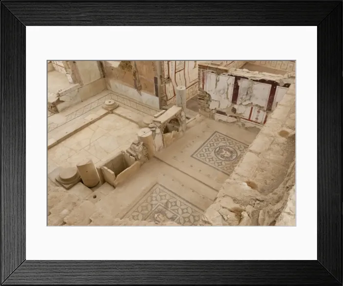 Framed Print : Elevated view of mosaics, murals and frescoes in a Terrace House, Curetes Street, Ephesus, near Kusadasi, Anatolia, Turkey, Asia Minor, Eurasia Framed Print : Elevated view of mosaics, murals and frescoes in a Terrace House, Curetes Street, Ephesus, near Kusadasi, Anatolia, Turkey, Asia Minor, Eurasia