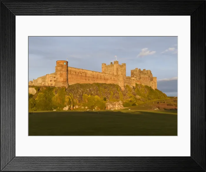 Framed Print : Bamburgh Castle and Cricket Green in evening sunshine, Bamburgh, Northumberland, England, United Kingdom, Europe Framed Print : Bamburgh Castle and Cricket Green in evening sunshine, Bamburgh, Northumberland, England, United Kingdom, Europe