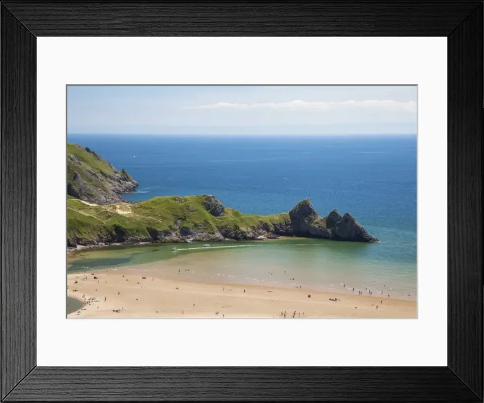 Framed Print : Three Cliffs Bay, Gower, Wales, United Kingdom, Europe Framed Print : Three Cliffs Bay, Gower, Wales, United Kingdom, Europe