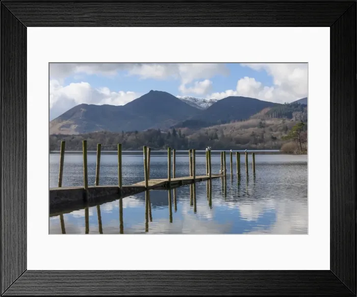 Framed Print : Lake Derwentwater, Barrow and Causey Pike, from the boat landings at Keswick, North Lakeland, Lake District National Park, Keswick, Cumbria, England, United Kingdom, Europe Framed Print : Lake Derwentwater, Barrow and Causey Pike, from the boat landings at Keswick, North Lakeland, Lake District National Park, Keswick, Cumbria, England, United Kingdom, Europe