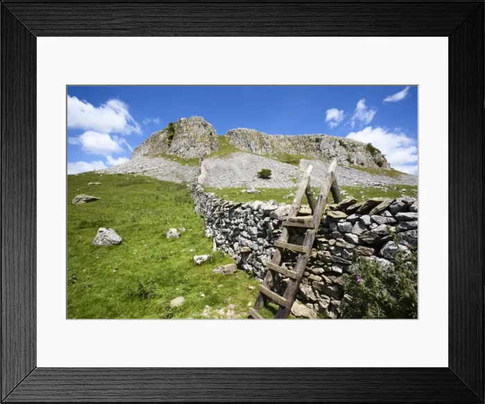 Framed Print : Robin Proctors Scar in Crummack Dale, Yorkshire Dales, Yorkshire, England, United Kingdom, Europe