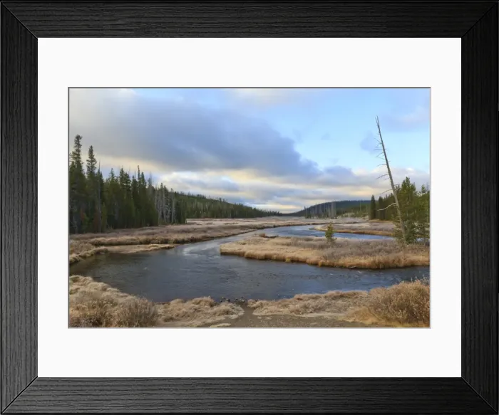 Framed Print : Lewis River meanders in the early morning;, Yellowstone National Park, UNESCO World Heritage Site, Wyoming, United States of America, North America Framed Print : Lewis River meanders in the early morning;, Yellowstone National Park, UNESCO World Heritage Site, Wyoming, United States of America, North America