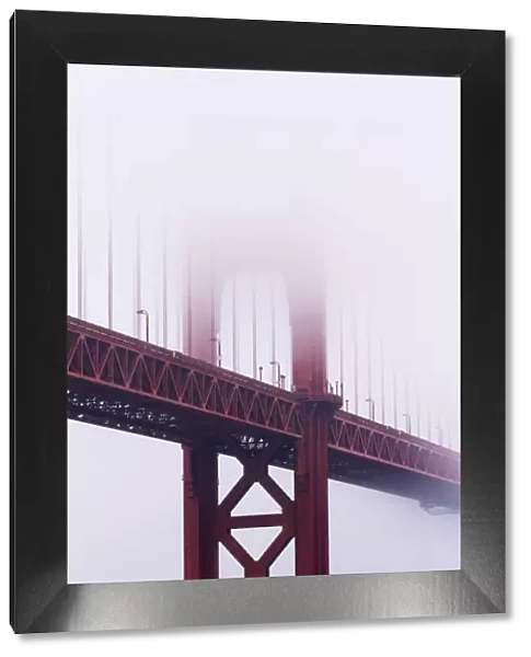 Golden Gate Bridge in the mist, San Francisco, California, United States of America, North America