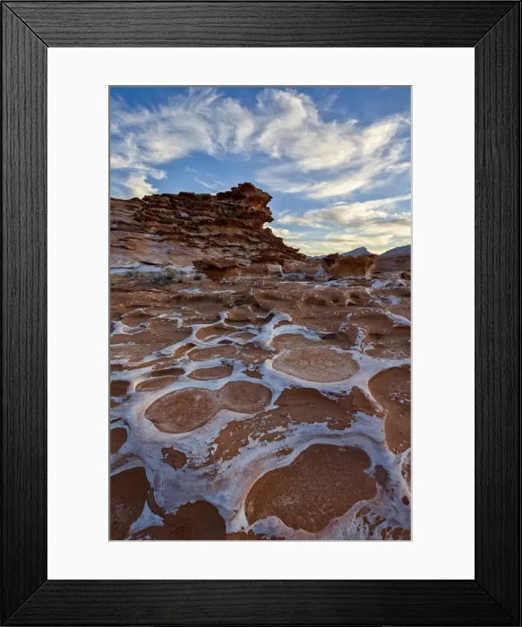 Framed Print : Red sandstone covered with salt, Gold Butte, Nevada, United States of America, North America
