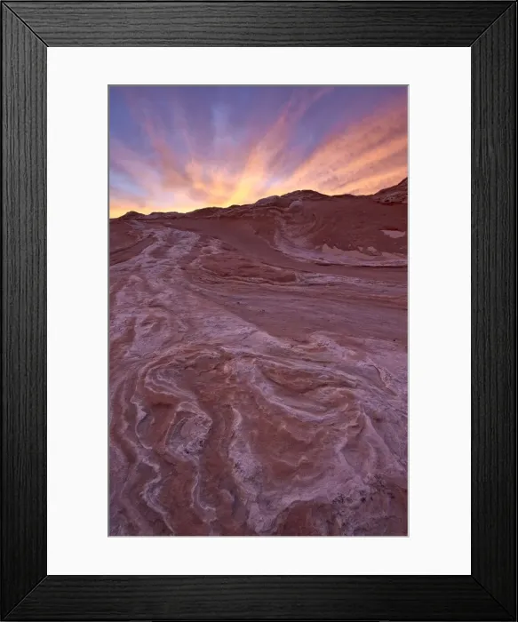 Framed Print : Brilliant orange clouds at sunset over red and white sandstone, White Pocket, Vermilion Cliffs National Monument, Arizona, United States of America, North America Framed Print : Brilliant orange clouds at sunset over red and white sandstone, White Pocket, Vermilion Cliffs National Monument, Arizona, United States of America, North America