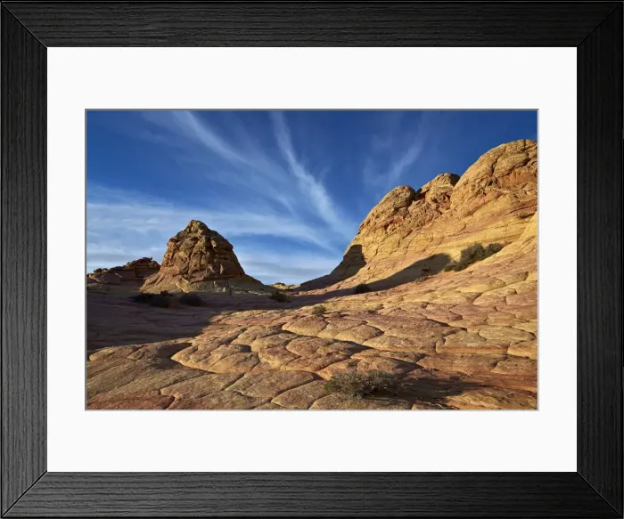 Framed Print : Sandstone formations with clouds, Coyote Buttes Wilderness, Vermilion Cliffs National Monument, Arizona, United States of America, North America Framed Print : Sandstone formations with clouds, Coyote Buttes Wilderness, Vermilion Cliffs National Monument, Arizona, United States of America, North America