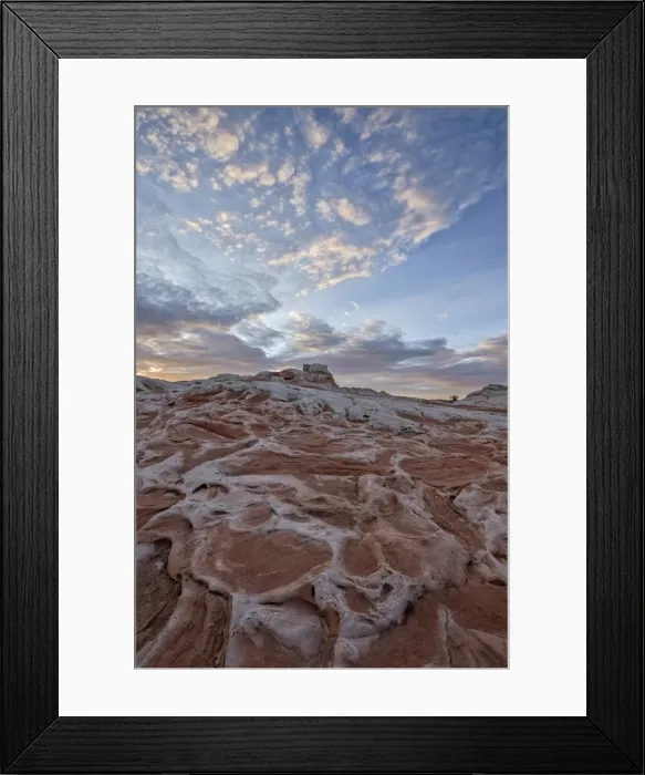 Framed Print : Clouds at dawn over salmon and white sandstone, White Pocket, Vermilion Cliffs National Monument, Arizona, United States of America, North America Framed Print : Clouds at dawn over salmon and white sandstone, White Pocket, Vermilion Cliffs National Monument, Arizona, United States of America, North America
