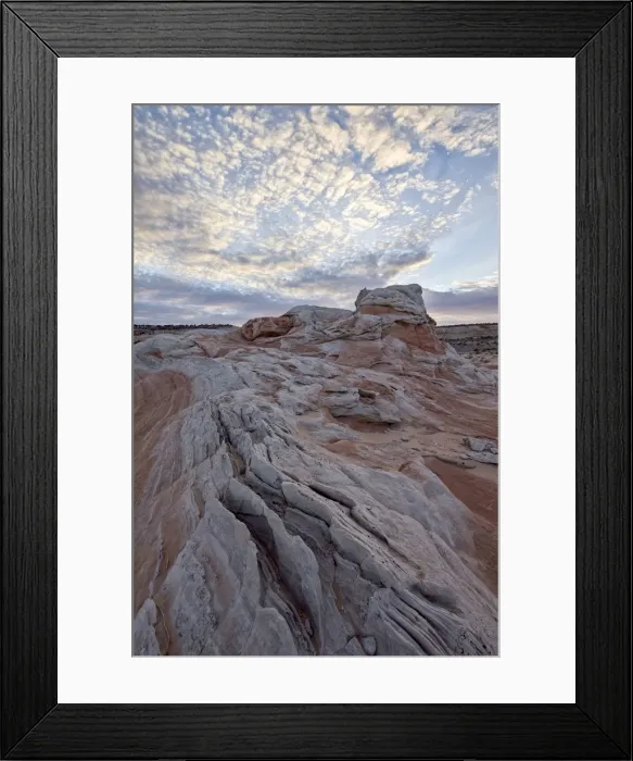 Framed Print : Clouds over white and salmon sandstone, White Pocket, Vermilion Cliffs National Monument, Arizona, United States of America, North America Framed Print : Clouds over white and salmon sandstone, White Pocket, Vermilion Cliffs National Monument, Arizona, United States of America, North America