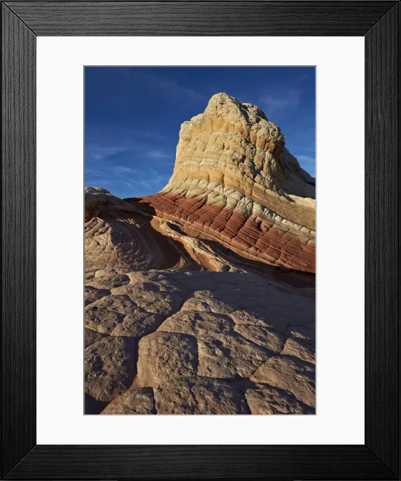 Framed Print : White, tan, and red sandstone butte, White Pocket, Vermilion Cliffs National Monument, Arizona, United States of America, North America Framed Print : White, tan, and red sandstone butte, White Pocket, Vermilion Cliffs National Monument, Arizona, United States of America, North America