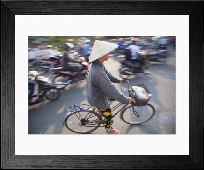 Framed Print : Woman riding bicycle, Hue, Thua Thien-Hue, Vietnam, Indochina, Southeast Asia, Asia Framed Print : Woman riding bicycle, Hue, Thua Thien-Hue, Vietnam, Indochina, Southeast Asia, Asia