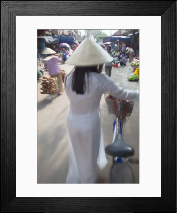 Framed Print : Woman wearing Ao Dai dress at Phouc Kien Assembly Hall, Hoi An, UNESCO World Heritage Site, Quang Nam, Vietnam, Indochina, Southeast Asia, Asia Framed Print : Woman wearing Ao Dai dress at Phouc Kien Assembly Hall, Hoi An, UNESCO World Heritage Site, Quang Nam, Vietnam, Indochina, Southeast Asia, Asia