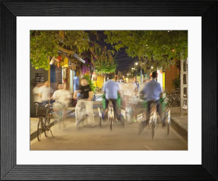 Framed Print : Cyclos and bicycles on street at dusk, Hoi An, UNESCO World Heritage Site, Quang Nam, Vietnam, Indochina, Southeast Asia, Asia Framed Print : Cyclos and bicycles on street at dusk, Hoi An, UNESCO World Heritage Site, Quang Nam, Vietnam, Indochina, Southeast Asia, Asia
