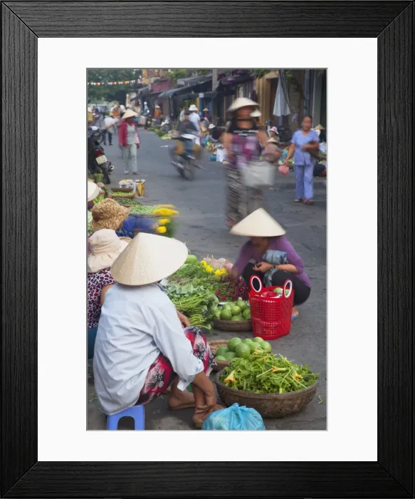 Framed Print : Women vendors selling vegetables at market, Hoi An, UNESCO World Heritage Site, Quang Nam, Vietnam, Indochina, Southeast Asia, Asia Framed Print : Women vendors selling vegetables at market, Hoi An, UNESCO World Heritage Site, Quang Nam, Vietnam, Indochina, Southeast Asia, Asia