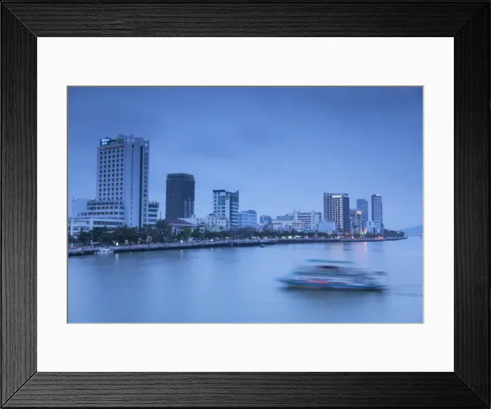 Framed Print : City skyline along Han River at dusk, Da Nang, Vietnam, Indochina, Southeast Asia, Asia Framed Print : City skyline along Han River at dusk, Da Nang, Vietnam, Indochina, Southeast Asia, Asia