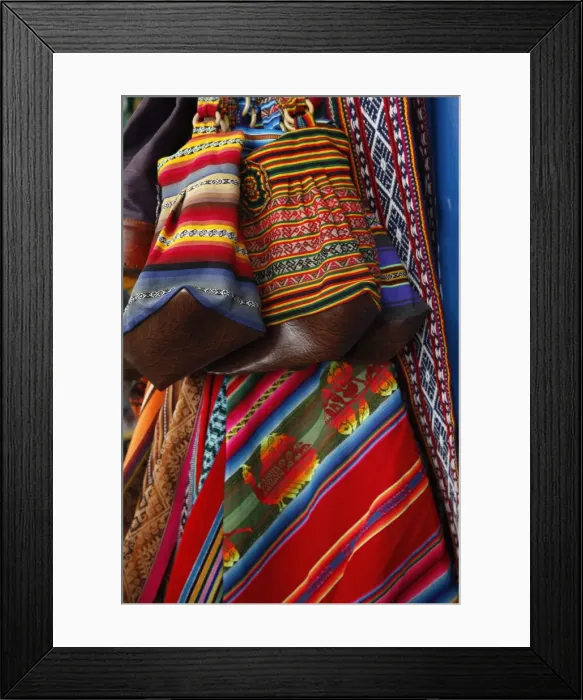 Framed Print : Local carpets made of llama and alpaca wool for sale at the market, Cuzco, Peru, South America Framed Print : Local carpets made of llama and alpaca wool for sale at the market, Cuzco, Peru, South America
