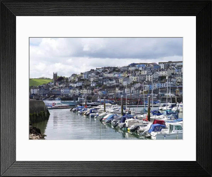 Framed Print : Brixham harbour and marina, Devon, England, United Kingdom, Europe Framed Print : Brixham harbour and marina, Devon, England, United Kingdom, Europe