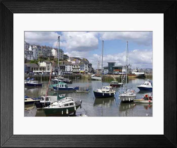 Framed Print : Brixham harbour, Devon, England, United Kingdom, Europe Framed Print : Brixham harbour, Devon, England, United Kingdom, Europe