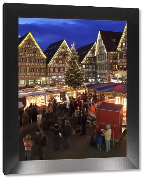 Christmas Fair in the Market Place, Herrenberg, Boblingen District, Baden Wurttemberg, Germany, Europe