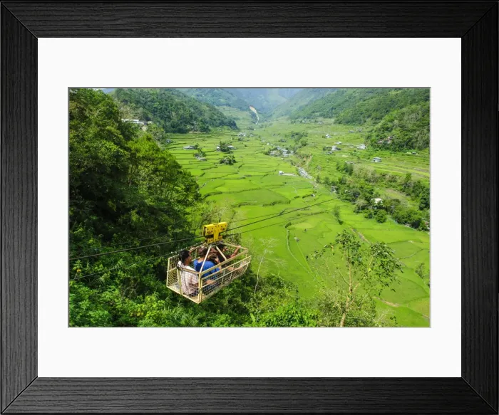 Framed Print : Cargo lift transporting people across the Hapao rice terraces, Banaue, UNESCO World Heritage Site, Luzon, Philippines, Southeast Asia, Asia Framed Print : Cargo lift transporting people across the Hapao rice terraces, Banaue, UNESCO World Heritage Site, Luzon, Philippines, Southeast Asia, Asia