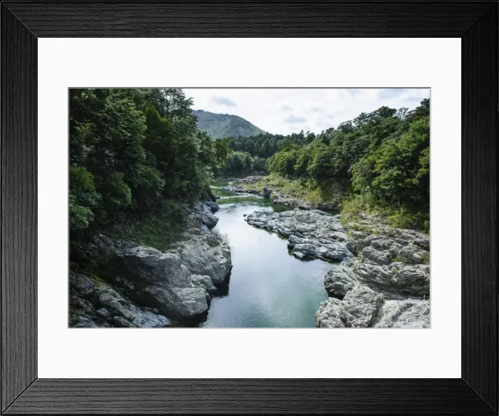 Framed Print : River contributing water to the Marlborough Sounds, South Island, New Zealand, Pacific