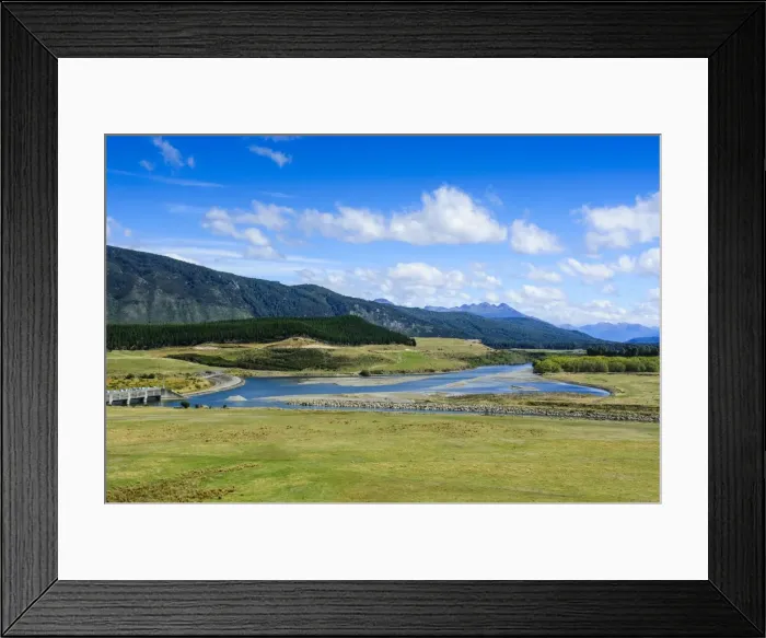 Framed Print : Waiau river and the southern alps along the road from Invercargill to Te Anau, South Island, New Zealand, Pacific Framed Print : Waiau river and the southern alps along the road from Invercargill to Te Anau, South Island, New Zealand, Pacific