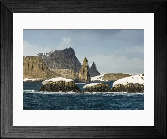 Framed Print : Dramatic reefs and islets in English Strait, South Shetland Island Group, Drake Passage, Antarctica, Polar Regions Framed Print : Dramatic reefs and islets in English Strait, South Shetland Island Group, Drake Passage, Antarctica, Polar Regions