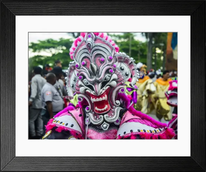 Framed Print : Colourful dressed masked man in the Carneval (Carnival) in Santo Domingo, Dominican Republic, West Indies, Caribbean, Central America Framed Print : Colourful dressed masked man in the Carneval (Carnival) in Santo Domingo, Dominican Republic, West Indies, Caribbean, Central America