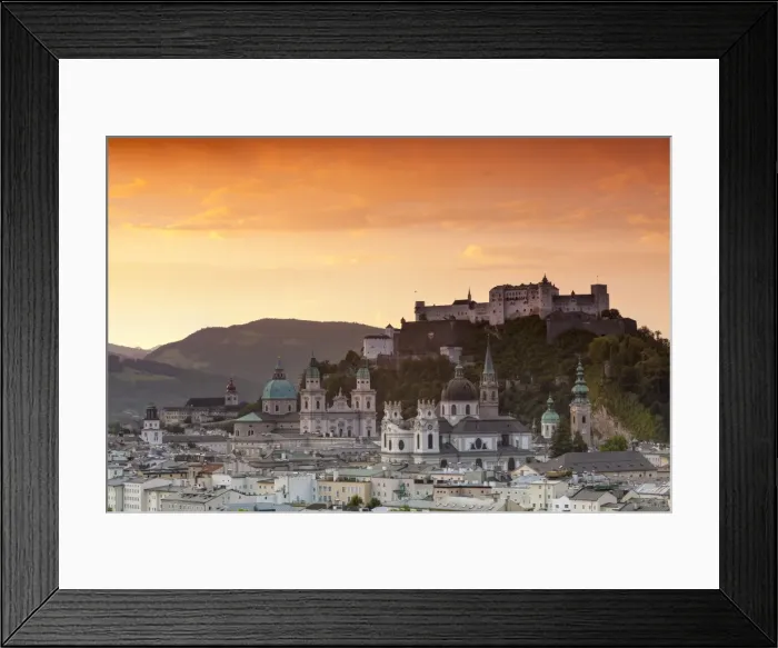 Framed Print : Sunrise over Hohensalzburg Fortress and Alt Stadt, Salzburg, Salzburger Land, Austria, Europe Framed Print : Sunrise over Hohensalzburg Fortress and Alt Stadt, Salzburg, Salzburger Land, Austria, Europe