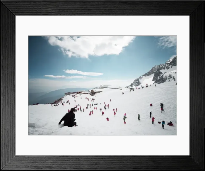 Framed Print : Mostly local tourists playing in the snow on top of Jade Dragon Snow Mountain near Lijiang, Yunnan province, China, Asia Framed Print : Mostly local tourists playing in the snow on top of Jade Dragon Snow Mountain near Lijiang, Yunnan province, China, Asia