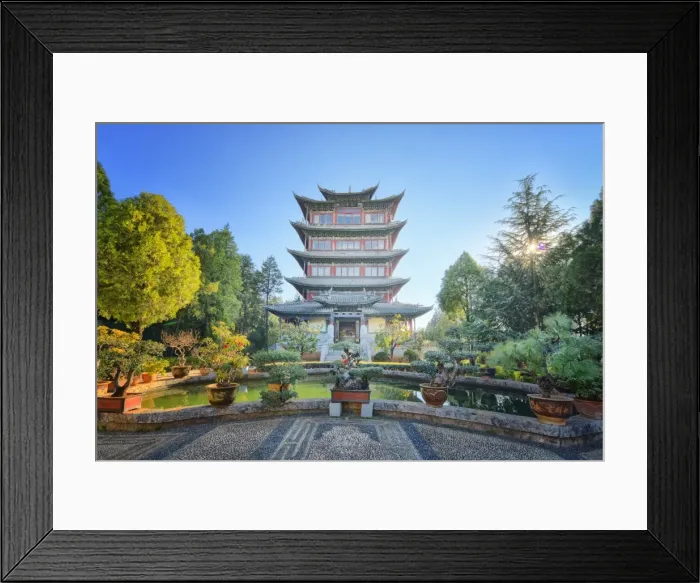 Framed Print : Pavilion of Everlasting Clarity on Lion Hill in Lijiang, Yunnan, China, Asia Framed Print : Pavilion of Everlasting Clarity on Lion Hill in Lijiang, Yunnan, China, Asia