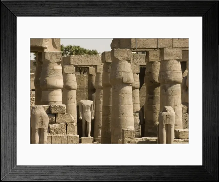 Framed Print : Great Court of Ramses II, Luxor Temple, Luxor, Thebes, UNESCO World Heritage Site, Egypt, North Africa, Africa