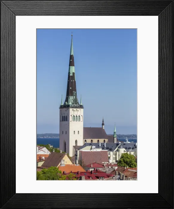 Framed Print : Elevated view of the walled part of Old Town, UNESCO World Heritage Site, in the capital city of Tallinn, Estonia, Europe Framed Print : Elevated view of the walled part of Old Town, UNESCO World Heritage Site, in the capital city of Tallinn, Estonia, Europe